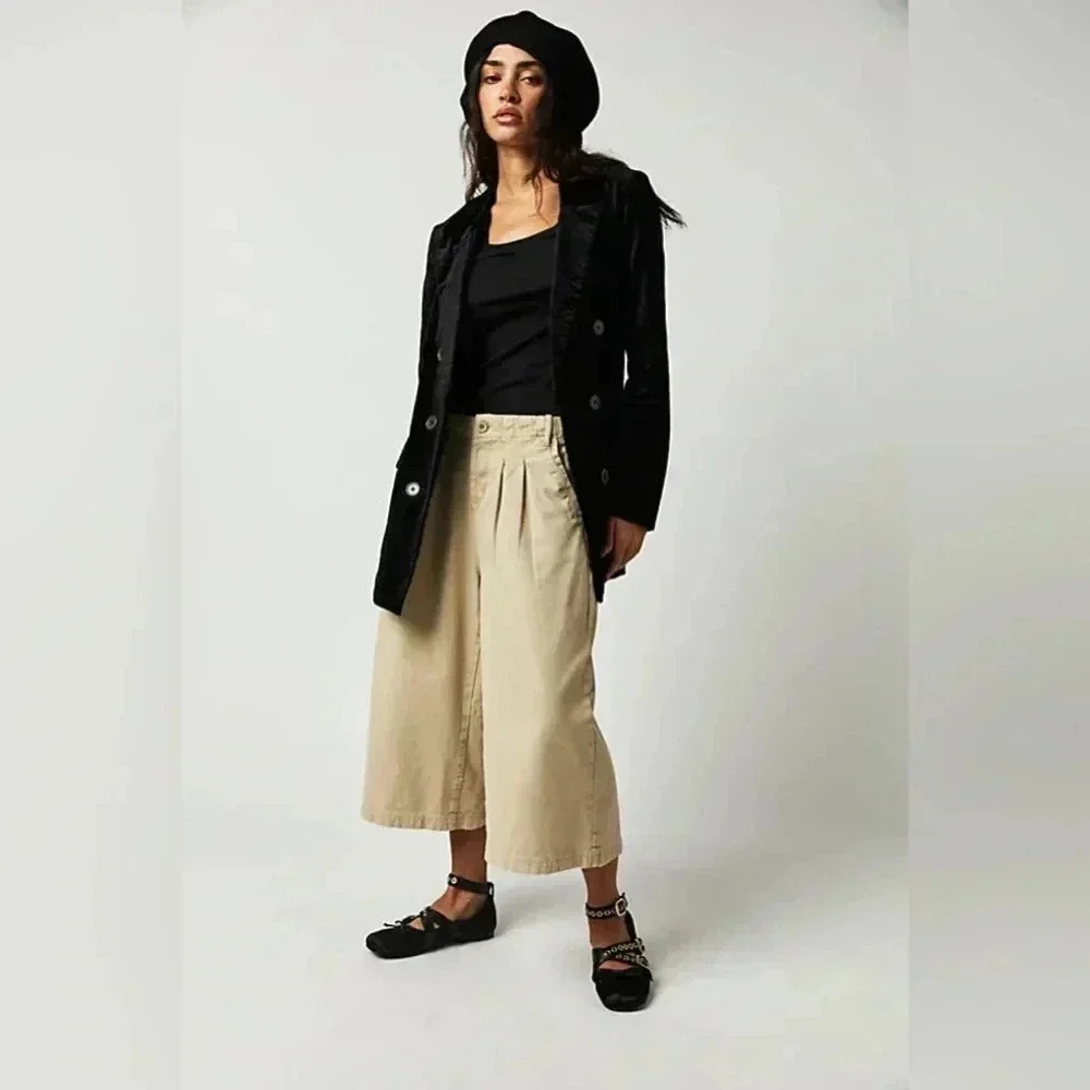 NWOT Free People Hard Rain Gaucho Pants